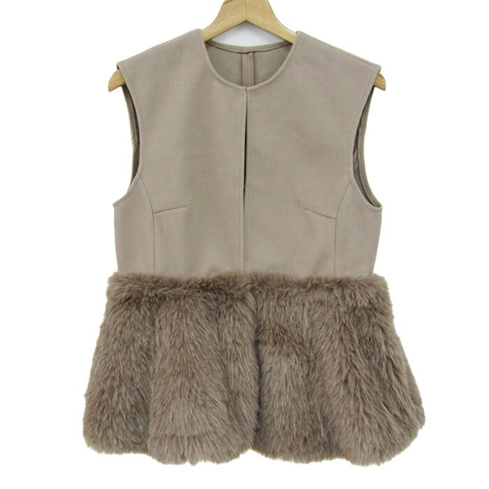 グレイル ベスト ジャケット 未使用 ファー アウター レディース Mサイズ ベージュ GRAIL 【中古】