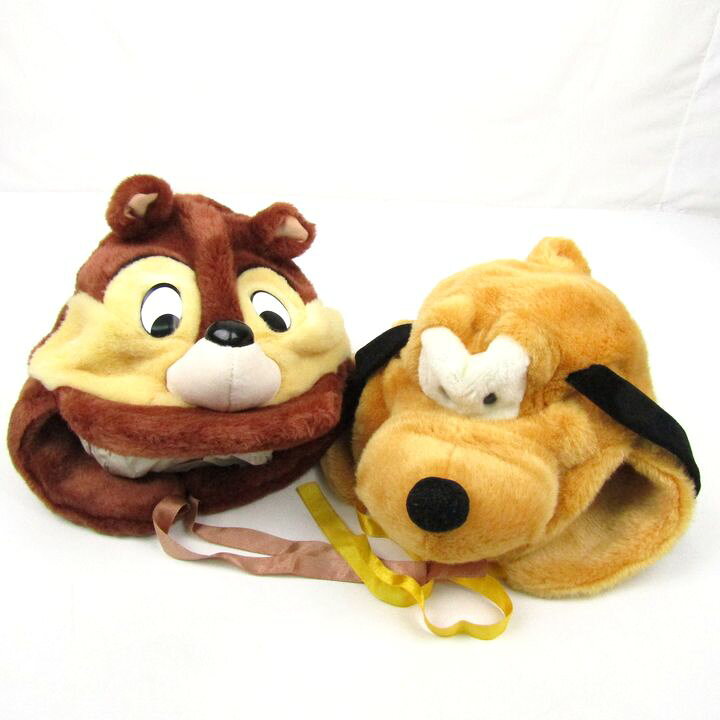 ディズニーランド ファンキャップ 2点セット チップ プルート グッズ まとめて レディース Disney 【中古】