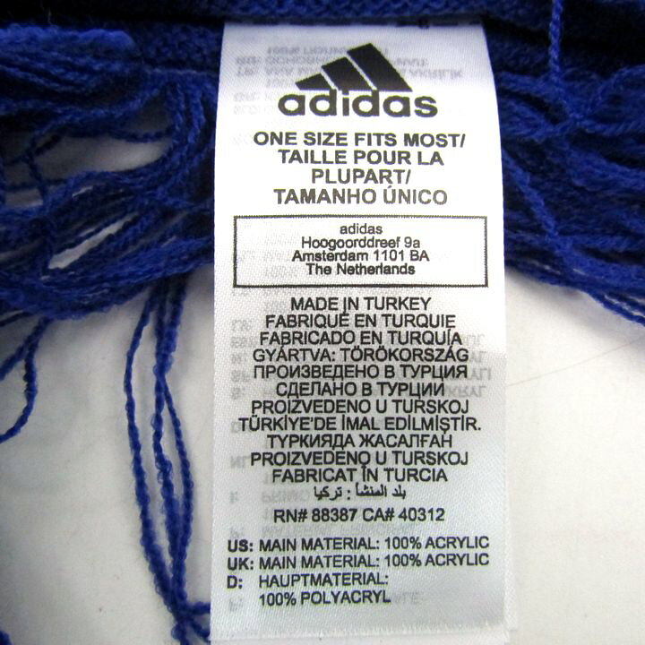 アディダス サッカー 日本代表 マフラー JFA 応援グッズ スカーフ メンズ ブルー adidas 【中古】 3