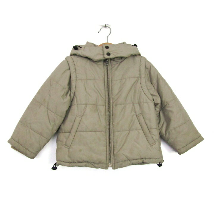 Rakuten - べべ ブルゾン ジャケット 中綿 ブランド アウター キッズ 男の子用 100サイズ ベージュ BeBe 【中古】