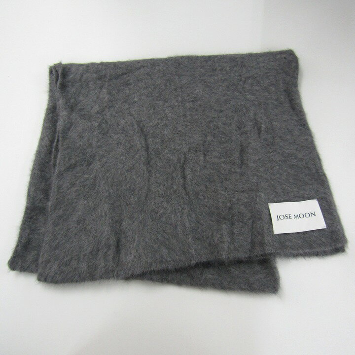 ジョゼムーン マフラー 無地 ロゴ ブランド レディース グレー JOSE MOON 【中古】