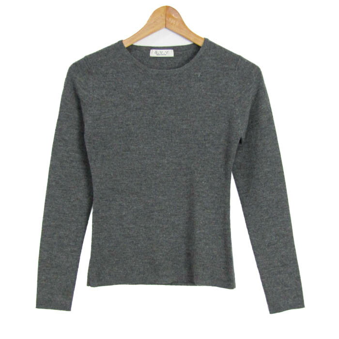 アーヴェヴェ ニット セーター 長袖 ウール混 ブランド トップス レディース Fサイズ グレー a.v.v 【..