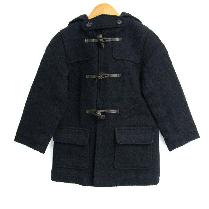 グリーンレーベルリラクシング ダッフルコート アウター ウール混 キッズ 男の子用 125サイズ ネイビー green label relaxing 【中古】