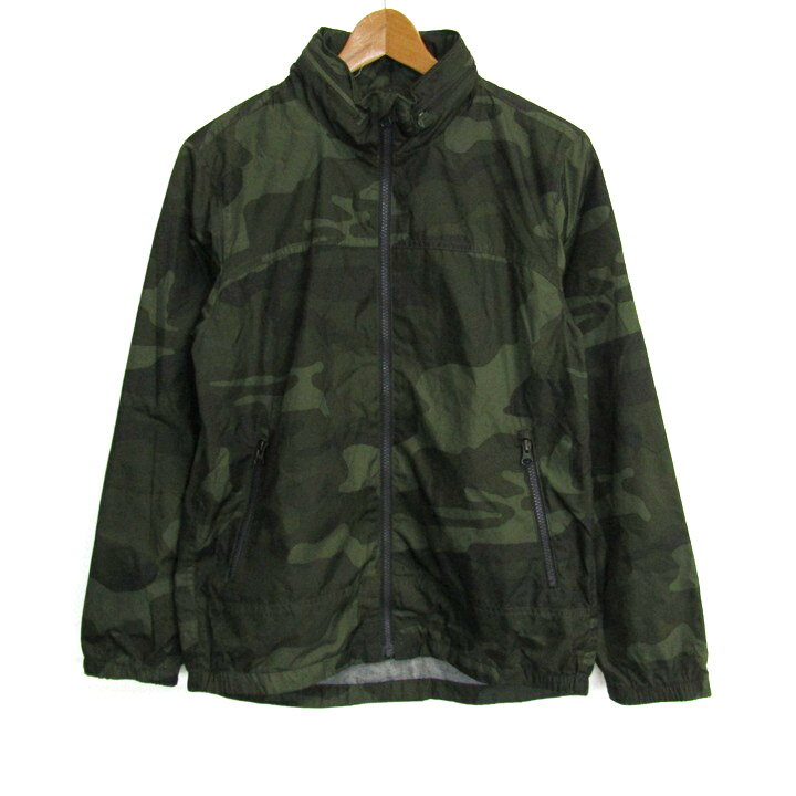 ギャップキッズ ウィンドブレーカー アウター カモフラ柄 キッズ 男の子用 XXLサイズ グリーン GAP KIDS 【中古】