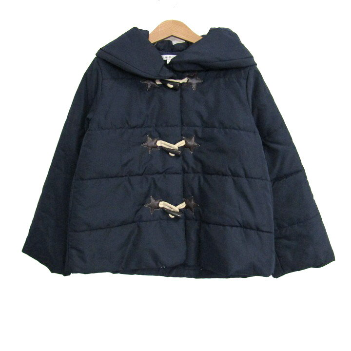 アーヴェーヴェー ダッフルコート アウター 中綿ジャケット ジャンパー キッズ 女の子用 130サイズ ブラック a.v.v 【中古】