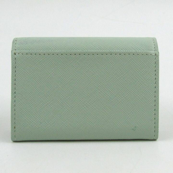 ランバンオンブルー 三つ折り財布 ミニ財布 ウォレット ブランド レディース ミントグリーン LANVIN en Bleu 【中古】