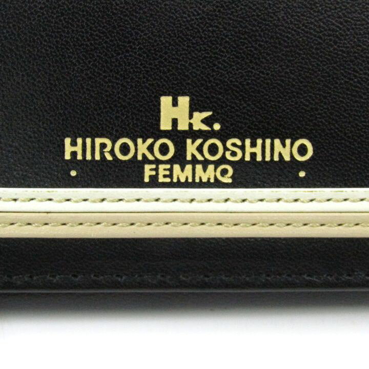 ヒロココシノ カードケース パスケース ブランド レディース ブラック HIROKO KOSHINO 【中古】