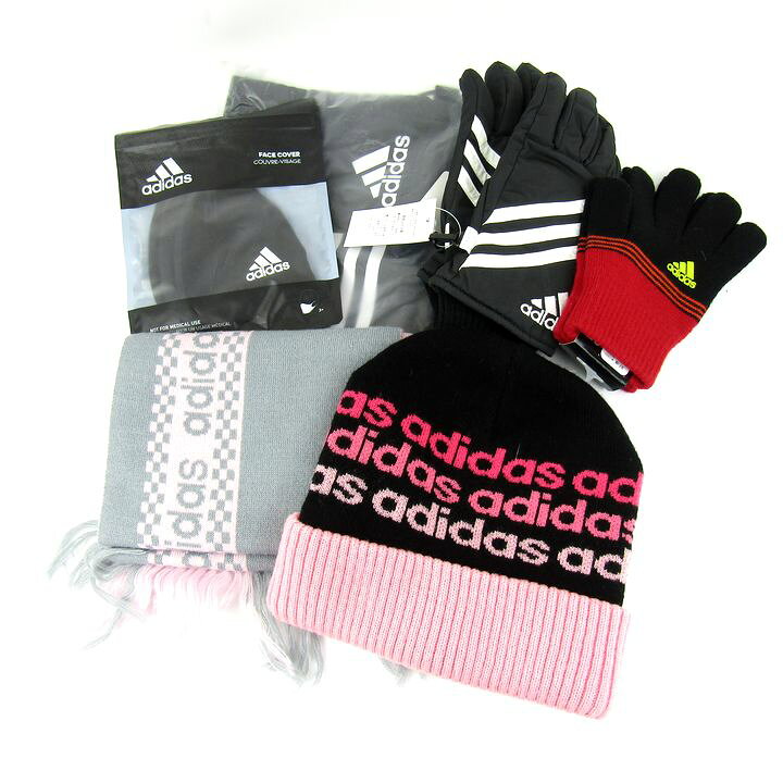 [39% OFF Coupon Available] Adidas Knapsack, Knit Hat, Scarf, Gloves, Mask - 6-Piece Set (Some Unused) Brand New - Bulk Set for Women, Kids, and Boys [Used]