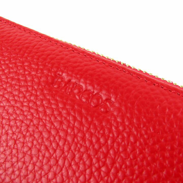 バルコス 長財布 ウォレット レザー ラウンドファスナー ブランド レディース レッド BARCOS 【中古】