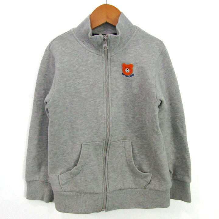ミキハウス スウェット トレーナー ジップアップ トップス 女の子 キッズ 男の子用 120サイズ グレー MIKIHOUSE 【中古】
