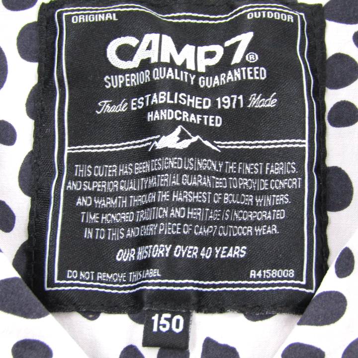 Thumbs-upのキャンプ7 半袖シャツ ストレッチ トップス 白 黒 キッズ 男の子用 150サイズ ホワイト×ブラック CAMP7 【中古】｜アングル3