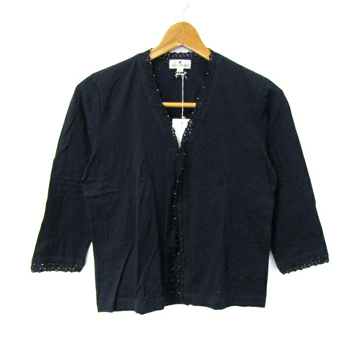 樂天商城 - クレージュ ブラウス シャツ トップス 七分袖 レース 未使用品 レディース 9Rサイズ ネイビー courreges 【中古】
