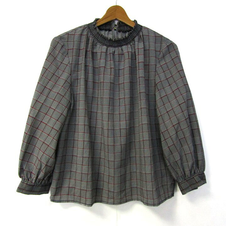 【3000円以上購入で50％OFFクーポン 8/1 0:00〜8/3 23:59 】ロペピクニック ブラウス シャツ 長袖 チェック柄 トップス 黒白赤 レディース 40サイズ ブラック×ホワイト×レッド ROPE PICNIC 【中古】 thumbs-up-13091459 Thumbs-up パッケージ画像