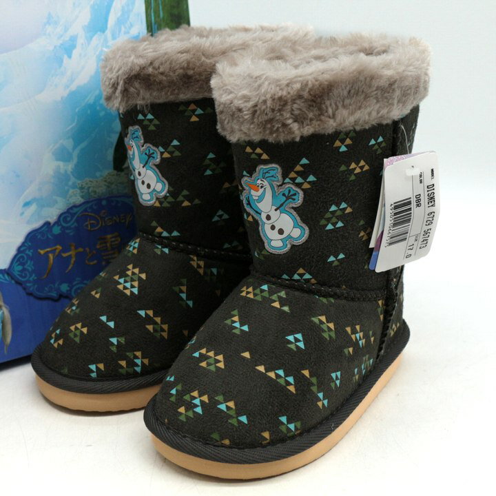 ディズニー スノーブーツ 未使用 アナと雪の女王 シューズ ブランド 靴 キッズ 女の子用 17サイズ グレー Disney 【中古】