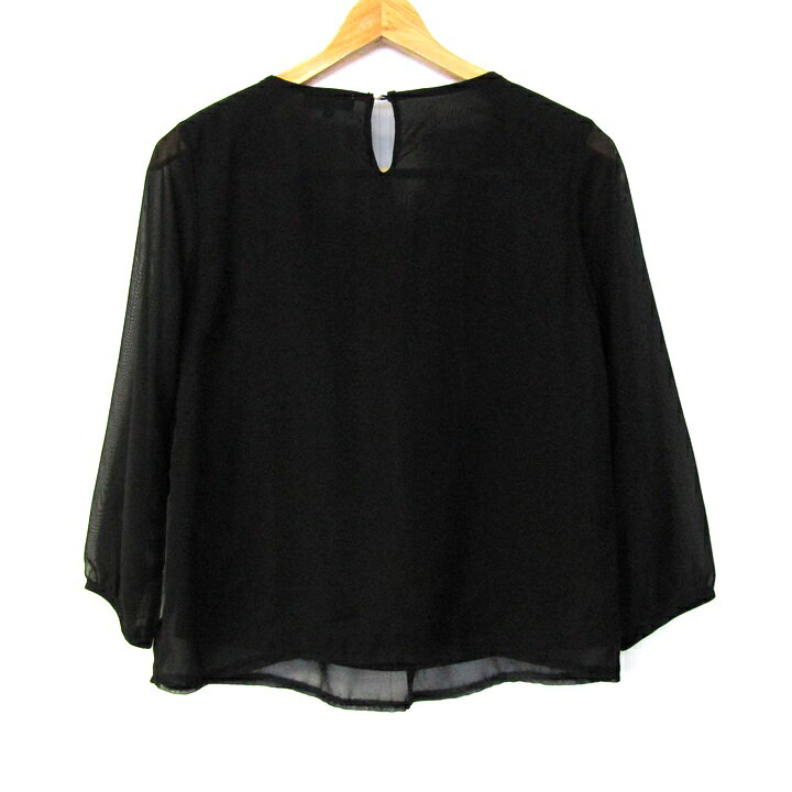 ロペピクニック ブラウス シャツ トップス プルオーバー 長袖 シアー レディース 38サイズ 黒×ゴールド ROPE PICNIC 【中古】 thumbs-up-13094137 Thumbs-up サンプル画像2