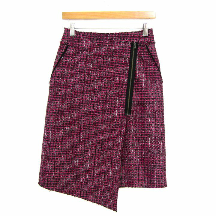 樂天商城 - ランバンオンブルー スカート ブランド ボトムス 日本製 黒 レディース 36サイズ ピンク×ブラック LANVIN en Bleu 【中古】