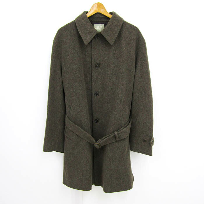 タケオキクチ ステンカラーコート ウール混 ブランド アウター 日本製 メンズ 3サイズ ブラウン TAKEO KIKUCHI 【中古】