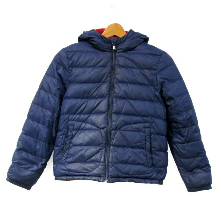 尼龍 - ポロラルフローレン ダウンジャケット アウター リバーシブル キッズ 男の子用 M(10-12)サイズ 紺/赤 POLO RALPH LAUREN 【中古】