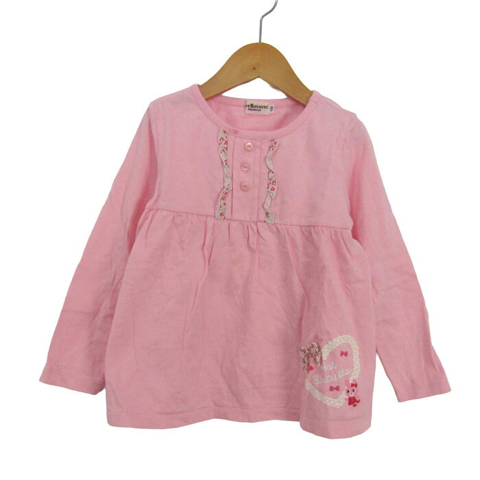 樂天商城 - ミキハウス ホットビスケッツ 長袖Tシャツ うさこちゃん トップス キッズ 女の子用 110サイズ ピンク MIKIHOUSE 【中古】