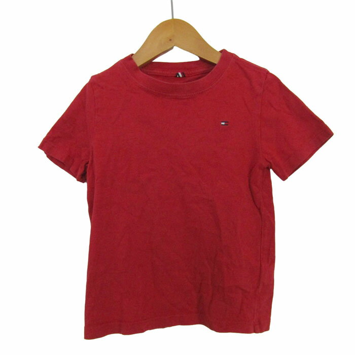 Rakuten - 【39％OFFクーポン配布中】トミーヒルフィガー 半袖Tシャツ ロゴ トップス キッズ 男の子用 XS(4-5)サイズ レッド TOMMY HILFIGER 【中古】