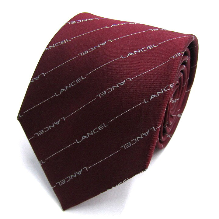 【楽天スーパーSALE 50％OFF】ランセル ネクタイ ブランド 総柄 ロゴグラム柄 シルク 日本製 PO メンズ エンジ LANCEL 【中古】