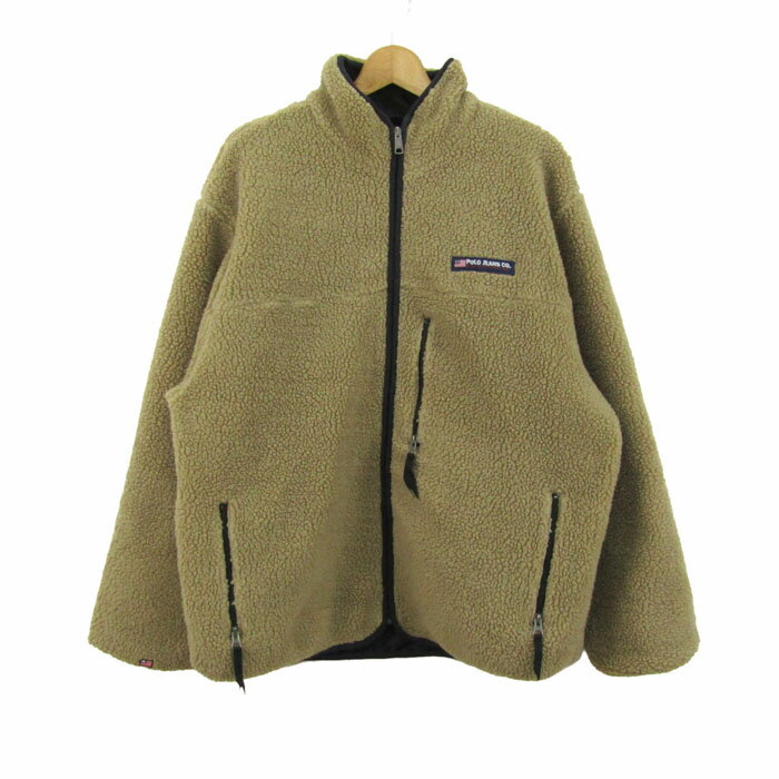 ポロジーンズ ラルフローレン フリースブルゾン ジャケット ブランド アウター メンズ Lサイズ ベージュ POLO JEANS 【中古】