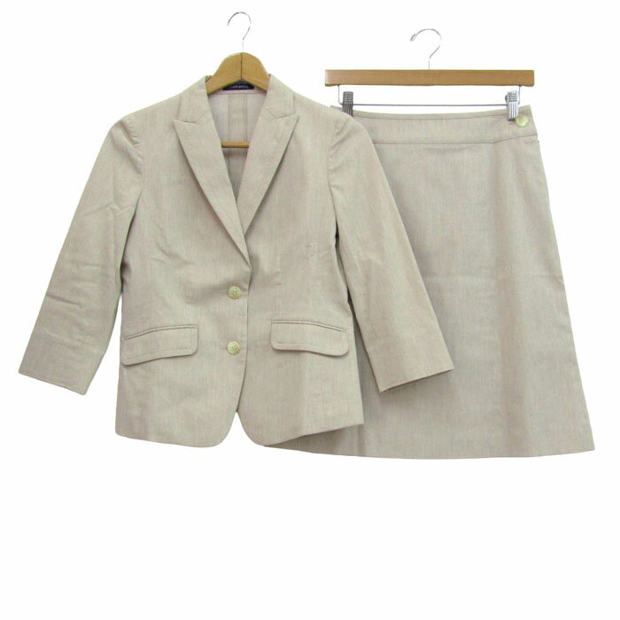 Skirt Suits - ニューヨーカー スーツ セットアップ 上下セット ジャケット スカート フォーマル レディース 9ARサイズ ベージュ NEWYORKER 【中古】
