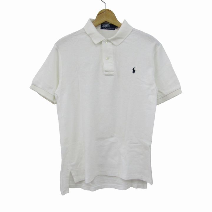 ポロバイラルフローレン ポロシャツ トップス 半袖 コットン ゴルフウエア メンズ Lサイズ ホワイト Polo by Ralph Lauren 【中古】