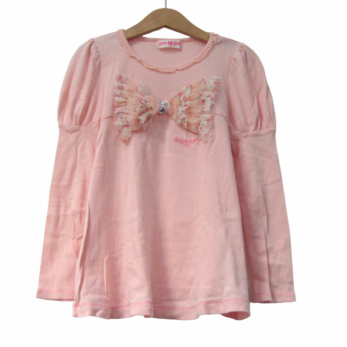 Rakuten - 【39％OFFクーポン配布中】メゾピアノ 長袖Tシャツ トップス チュールリボン キッズ 女の子用 130サイズ ピンク Mezzo Piano 【中古】
