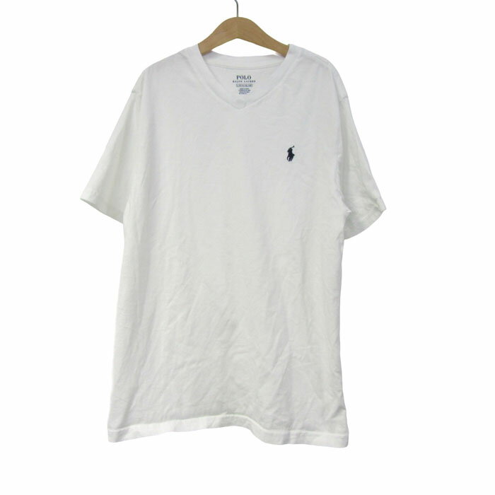 【6/20 20:00〜39％OFFクーポン配布中】ポロラルフローレン 長袖Tシャツ トップス Vネック ロゴT キッズ 男の子用 L/G(14-16)サイズ ホワイト POLO RALPH LAUREN 【中古】