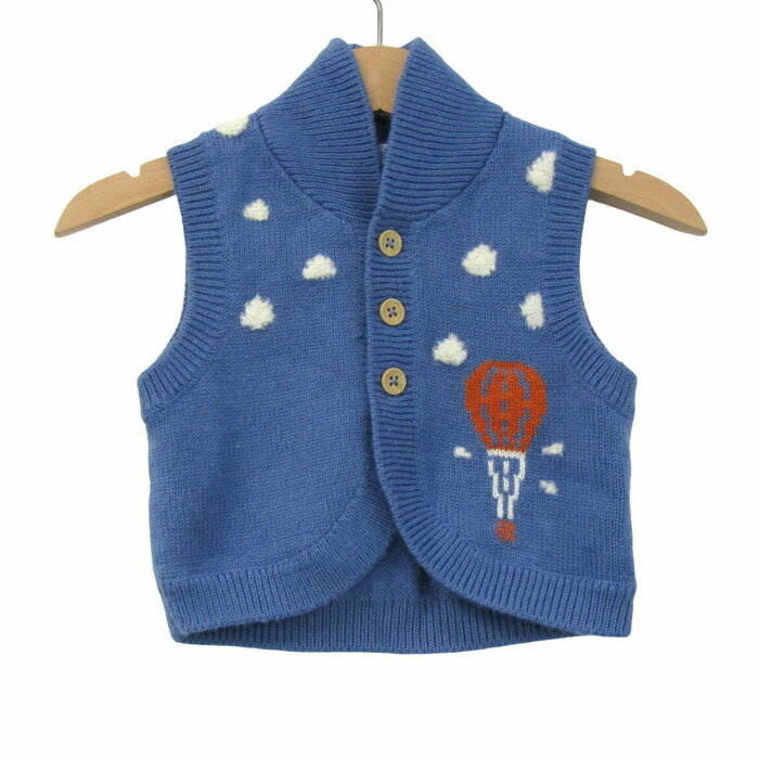Other - ファミリア ニットベスト ジャケット アウター ショールカラー ベビー 男の子用 70サイズ ブルー Familiar 【中古】