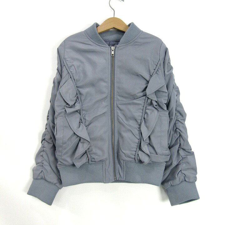 Coat - ジェニィラブ ブルゾン ジャケット アウター ギャザー キッズ 女の子用 140サイズ グレー JENNI love 【中古】