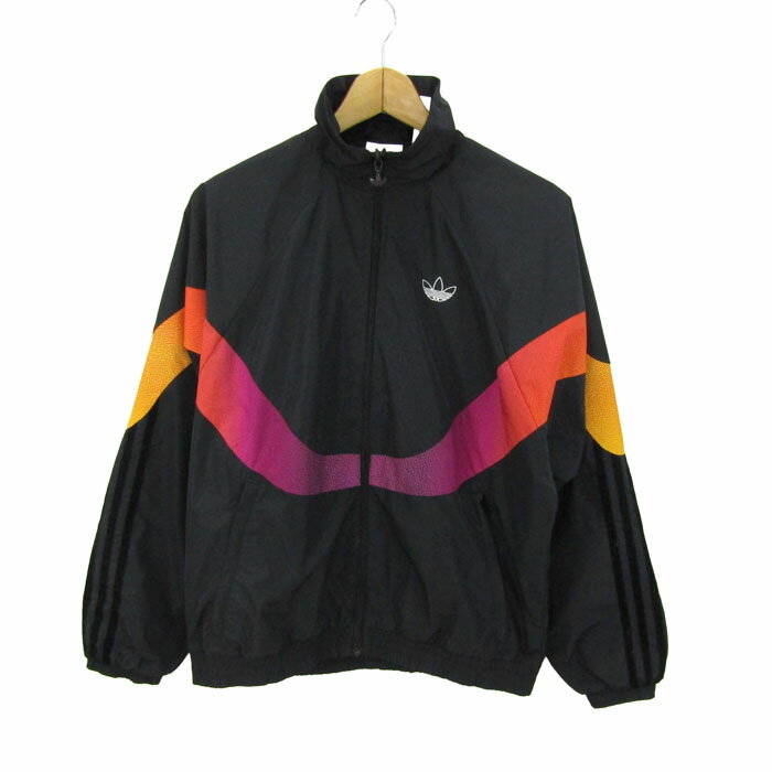 アディダスオリジナルス ブルゾン ジャケット アウター ウィンブレ スポーツウエア レディース XSサイズ 黒 adidas Originals 【中古】