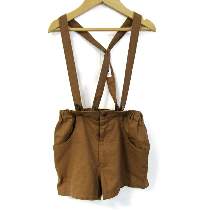 ファミリア サロペット ショートパンツ ウール混 ブランド ボトムス キッズ 男の子用 125サイズ ブラウン Familiar 
