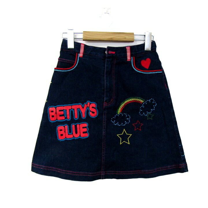 ベティーズブルー デニムスカート エイミーちゃん ボトムス キッズ 女の子用 Mサイズ ネイビー BETTY'S BLUE 【中古】
