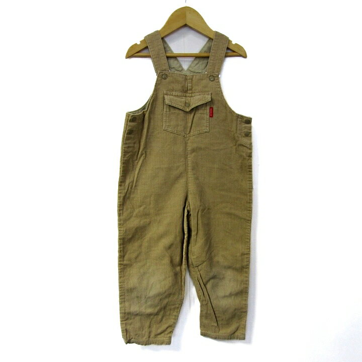 ファミリア オーバーオール サロペット パンツ キッズ 男の子用 110サイズ ベージュ Familiar 【中古】