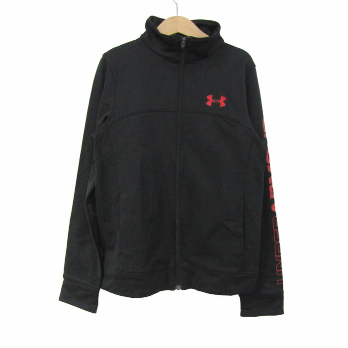 アンダーアーマー ジャージ ジャケット アウター スポーツウエア キッズ 男の子用 YMDサイズ ブラック UNDER ARMOUR 【中古】