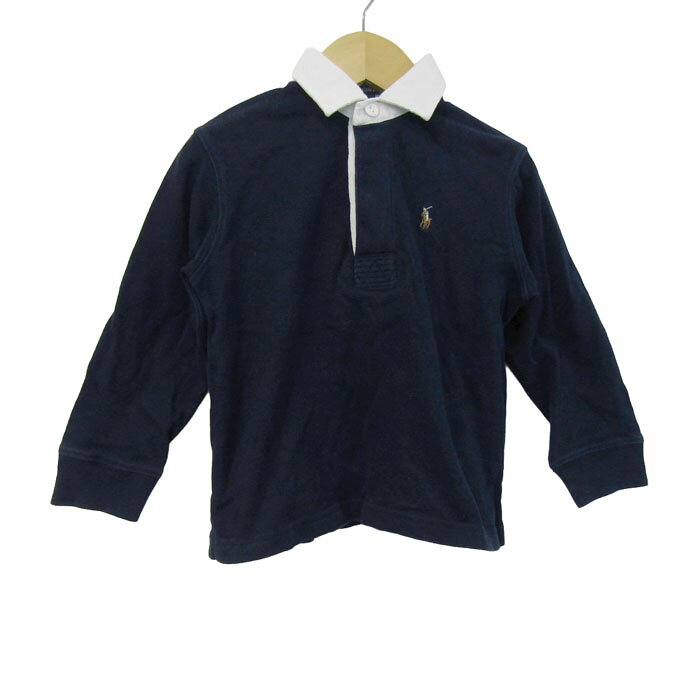 ポロバイラルフローレン ポロシャツ トップス 長袖 キッズ 男の子用 100サイズ ネイビー Polo by Ralph Lauren 【中古】