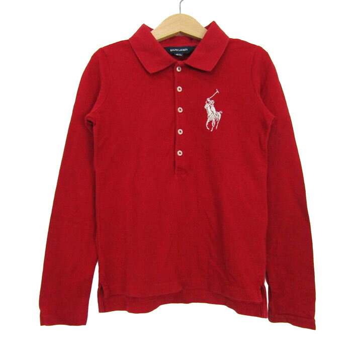 ラルフローレン ポロシャツ トップス 長袖 ビッグポニー キッズ 男の子用 S(7)サイズ レッド RALPH LAUREN 【中古】