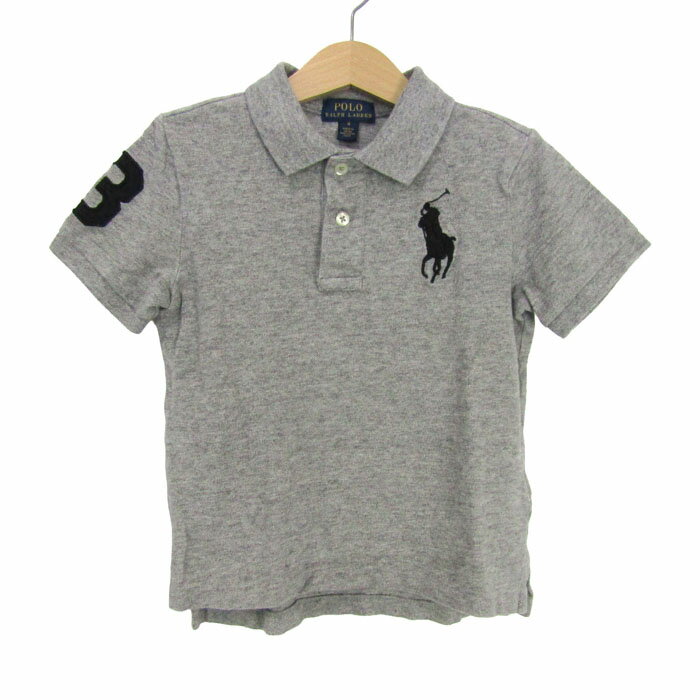 ポロラルフローレン ポロシャツ トップス 半袖 ビッグポニー キッズ 男の子用 4サイズ グレー POLO RALPH LAUREN 【中古】