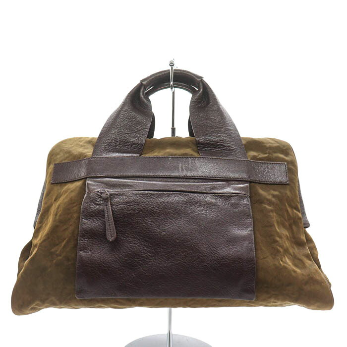 【6/20 20:00〜39％OFFクーポン配布中】ウイン ドン ハンドバッグ レザー 鞄 カバン ブランド メンズ カーキ UIN DONN 【中古】