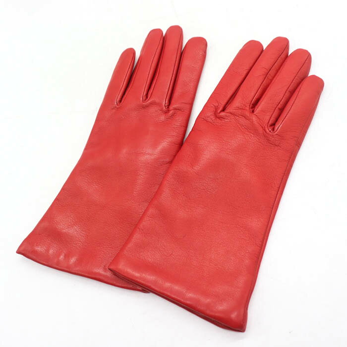セルモネータグローブス レザーグローブ 未使用 ロゴ 手袋 ブランド 小物 レディース 6サイズ レッド Sermoneta Gloves 