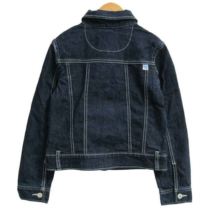 Thumbs-upのポンポネット デニムジャケット アウター インディゴ キッズ 女の子用 S(140)サイズ ネイビー pom ponette 【中古】｜アングル2