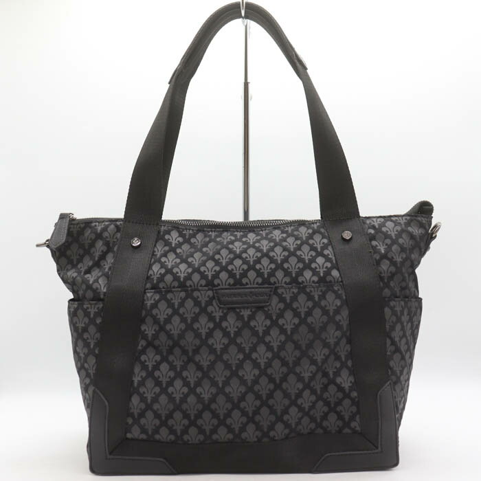 パトリックコックス トートバッグ モノグラム 肩掛け ショルダーバッグ 鞄 カバン ブランド メンズ ブラック PATRICK COX 【中古】