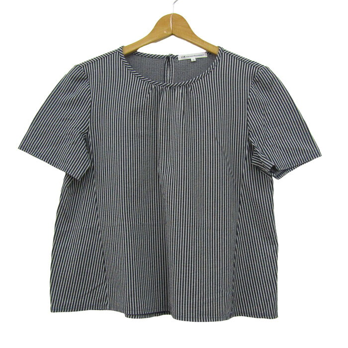 ニジュウサンク ブラウス シャツ トップス 半袖 ストライプ柄 レディース 32サイズ ホワイト×ネイビー 23区 【中古】 thumbs-up-13108942 Thumbs-up パッケージ画像