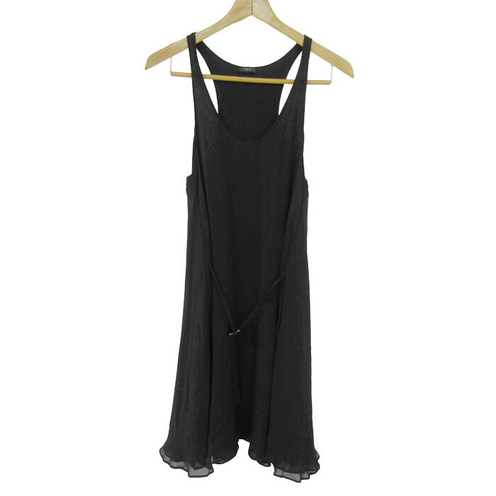 【楽天スーパーSALE 50％OFF】ジョセフ ロングワンピース トップス ノースリーブ シルク レディース 38サイズ ブラック JOSEPH 【中古】