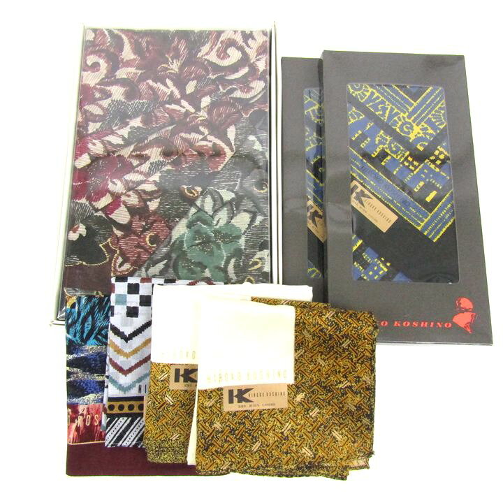ヒロココシノ ハンカチ 7点セット 未使用 ブランド まとめて 大量 小物 メンズ HIROKO KOSHINO 【中古】