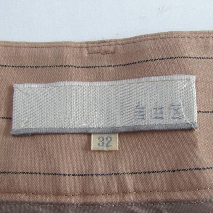 ジユウク ワイドパンツ ボトムス ストライプ柄 センタープレス レディース 32サイズ ベージュ 自由区 【中古】 thumbs-up-13113833 Thumbs-up サンプル画像3