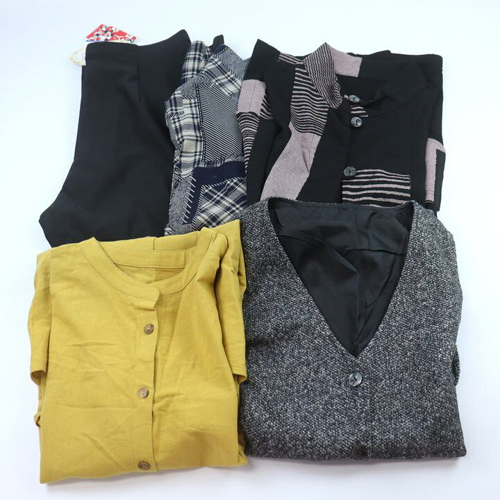 トップス ボトムス 5点セット チュニック シャツ カーディガン パンツ まとめて 大量 レディース M-L/LLサイズ wear 【中古】