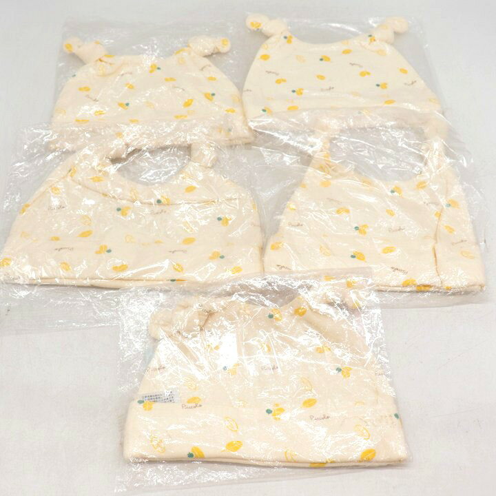 【39％OFFクーポン配布中 8/24 20:00〜8/27 09:59】ピッコロ ベビー帽子 5点セット 未使用 42-44cm ブランド まとめて 大量 外装ダメージ有 ベビー 女の子用 Piccolo 【中古】